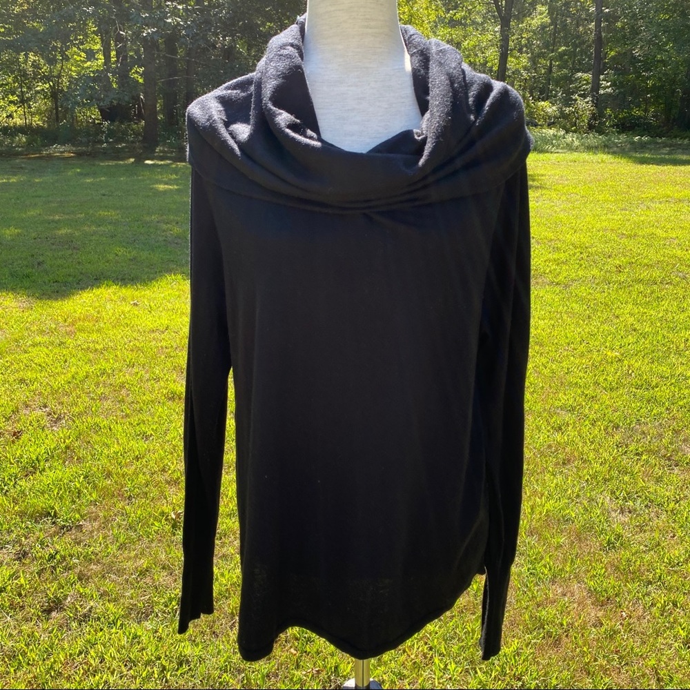 JOIE SWEATER COWL TURTLENECK BLACK RAGLAN SLEEVE Size S SMALL